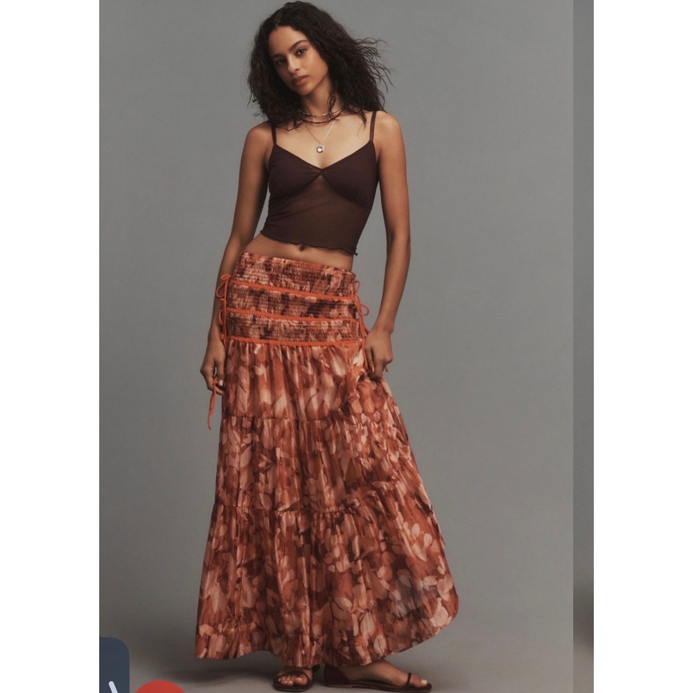 By Anthropologie Sheer Volume Maxi Skirt